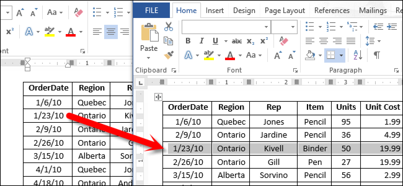 add another row to a table in word for mac